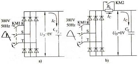 整流桥和滤波电容器之间为何需要接一个电阻与接触器(或晶闸管)