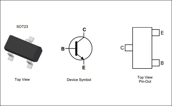 MMBT5551晶体管封装和电路符号