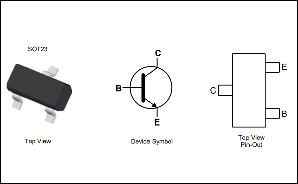MMBTA42晶体管封装和电路符号