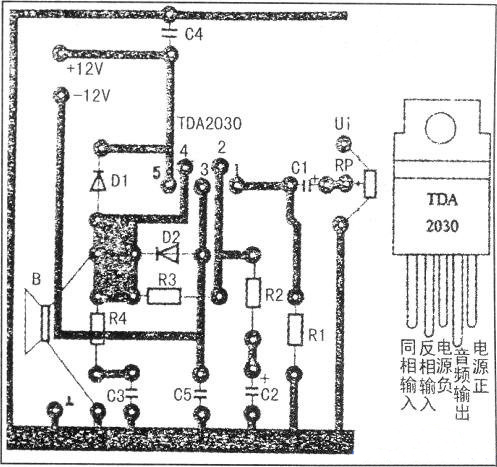 ±12V输出直流稳压电源的印制电路板图