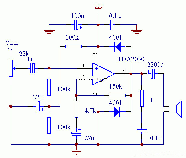 TDA2030单电源接法图