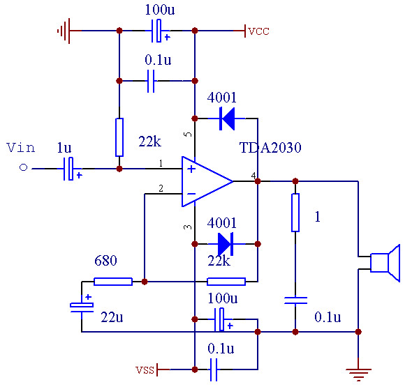 TDA2030双电源接法图