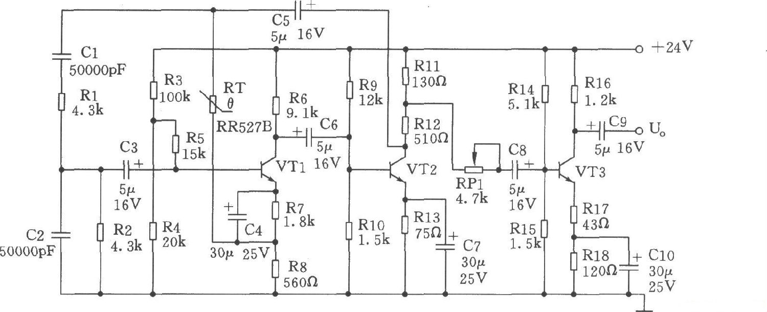 LM358的1kHz文氏桥信号发生器电路图