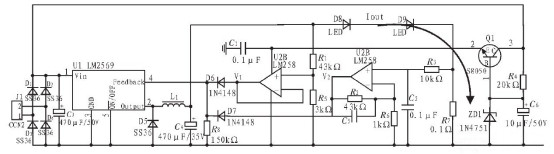 基于LM2596-ADJ 的LED 开关恒流稳压电源