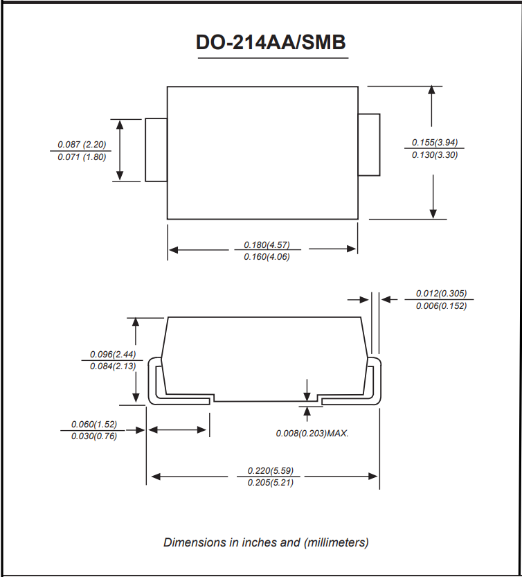 SS515,SS510肖特基二极管SMB封装引脚