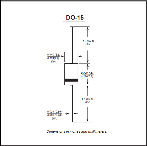 SB240L,SB260L,SB2100L直插肖特基二极管封装