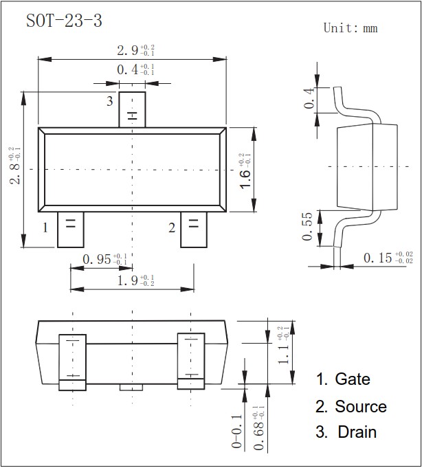 AO3410（SOT-23）封装尺寸