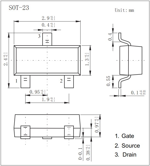 AO3407（SOT-23）封装尺寸