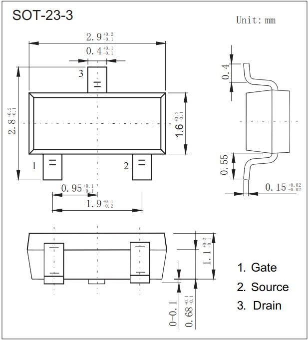 AO3415（SOT-23）封装尺寸